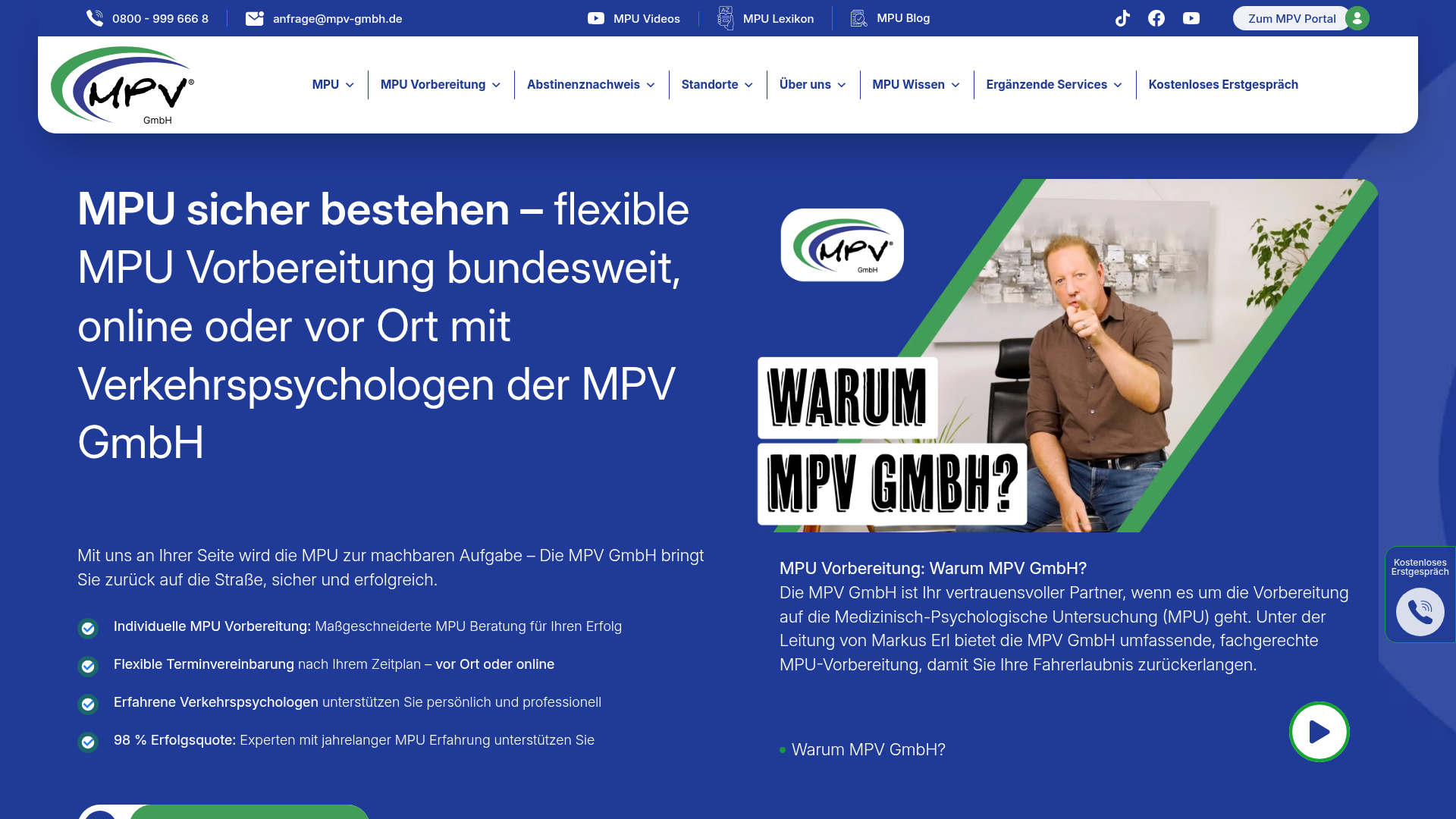 2. MPU-Vorbereitung.com Homepage